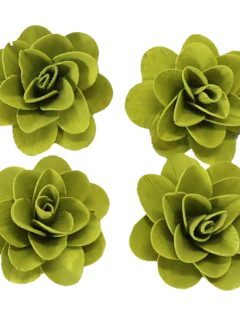 Wood Petal Deco Rose Olive Green