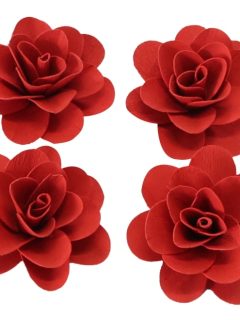 Wood Petal Deco Rose Red