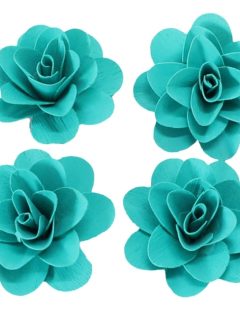Wood Petal Deco Rose Turquoise